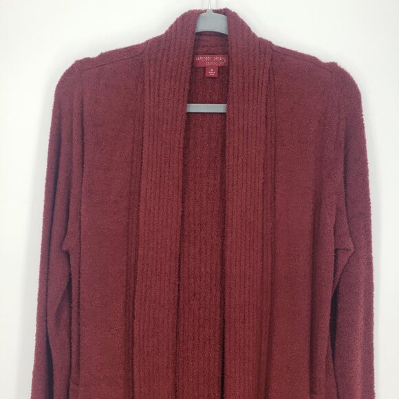 Barefoot Dreams Catalina Long Cardigan Sweater M CozyChic Lite Open Front Red - Picture 5 of 10